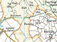 Temporary Map of Boskednan Stone Circle area.
