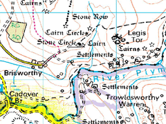 Temporary Map of the Brisworthy Stone Circle area.