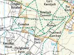 Temporary Map of Tregeseal area.